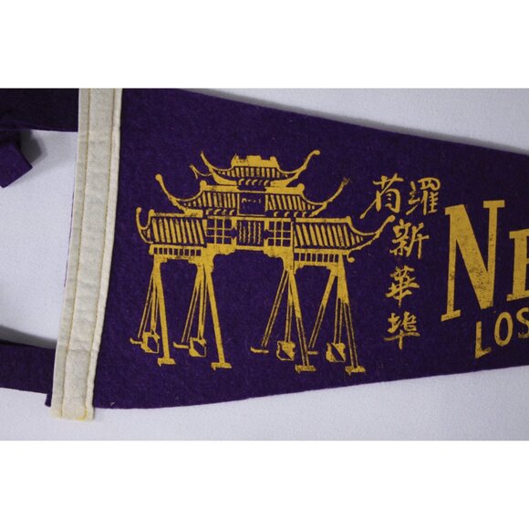 Vintage 18" New Chinatown Los Angeles felt pennant, tourist pennant souvenir, - Picture 6 of 8